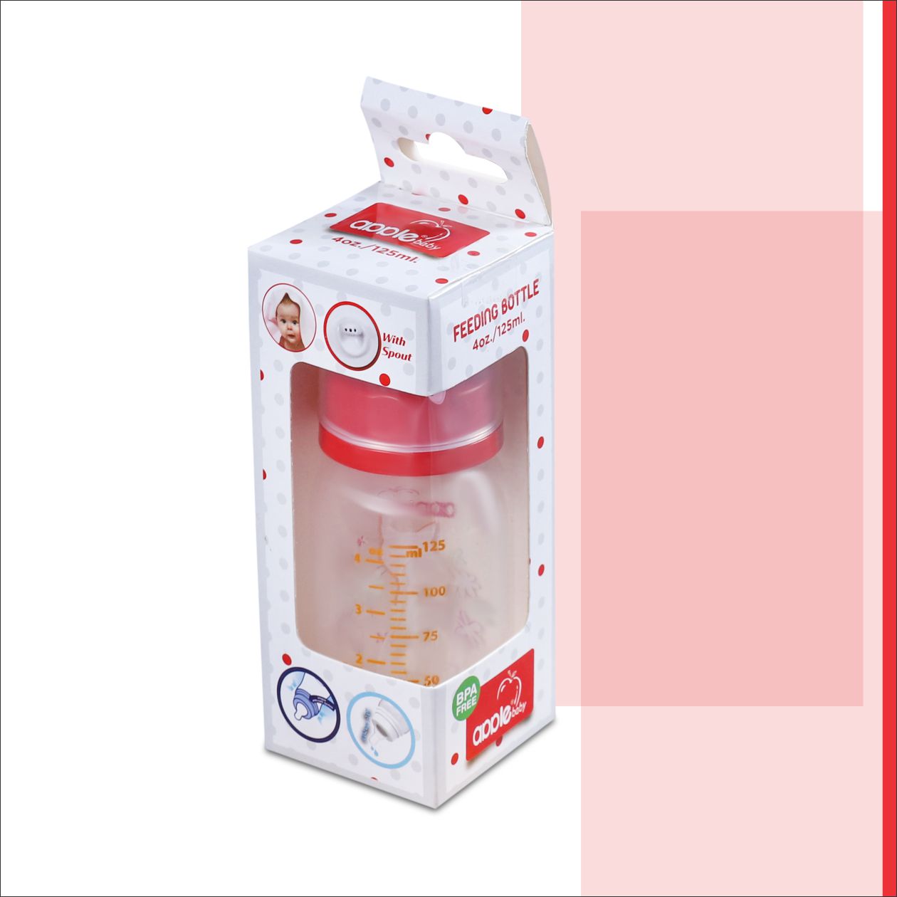 01A87_APPLE BABY FEEDING BOTTLE 4oz / 125 ML
