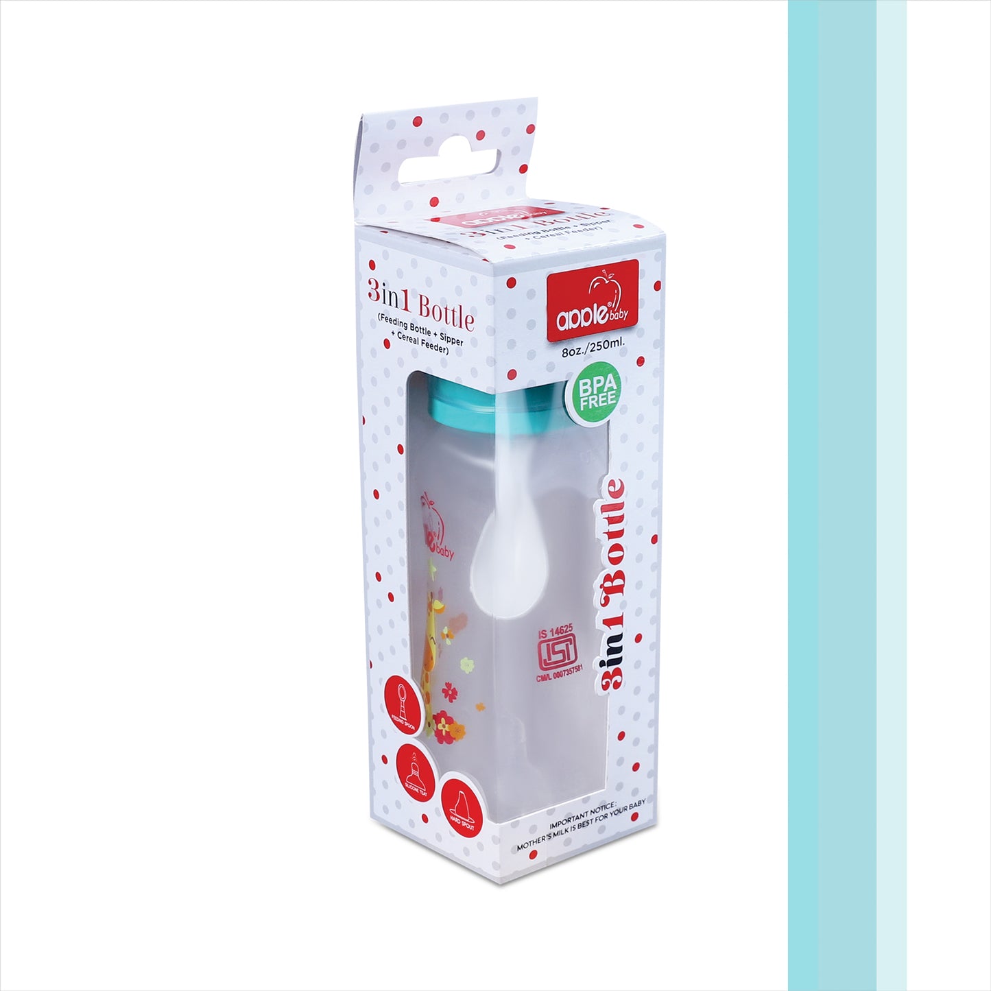 01A96-APPLE BABY FEEDING BOTTLE 8oz/250ml