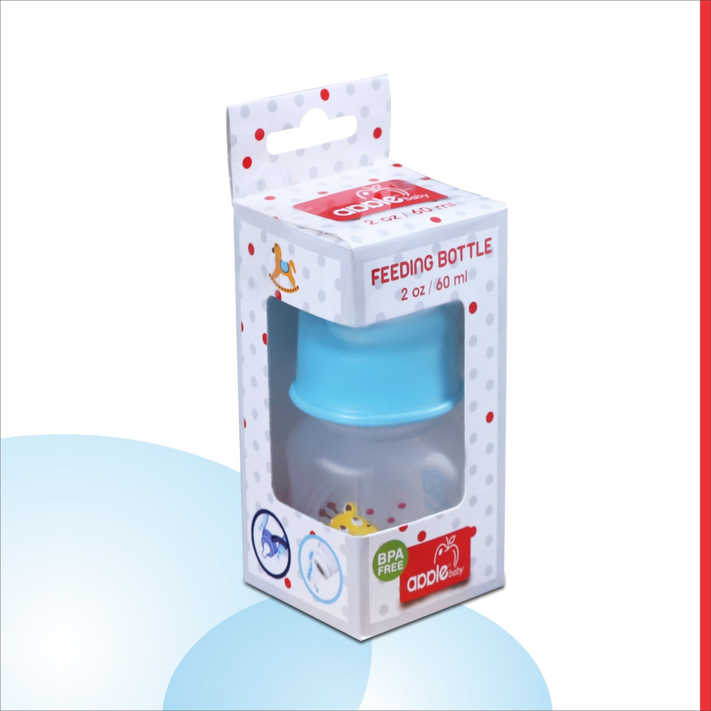 01A66_APPLE BABY BOOTS PLASTIC BOTTLE W SPOUT 2oz / 60 ML