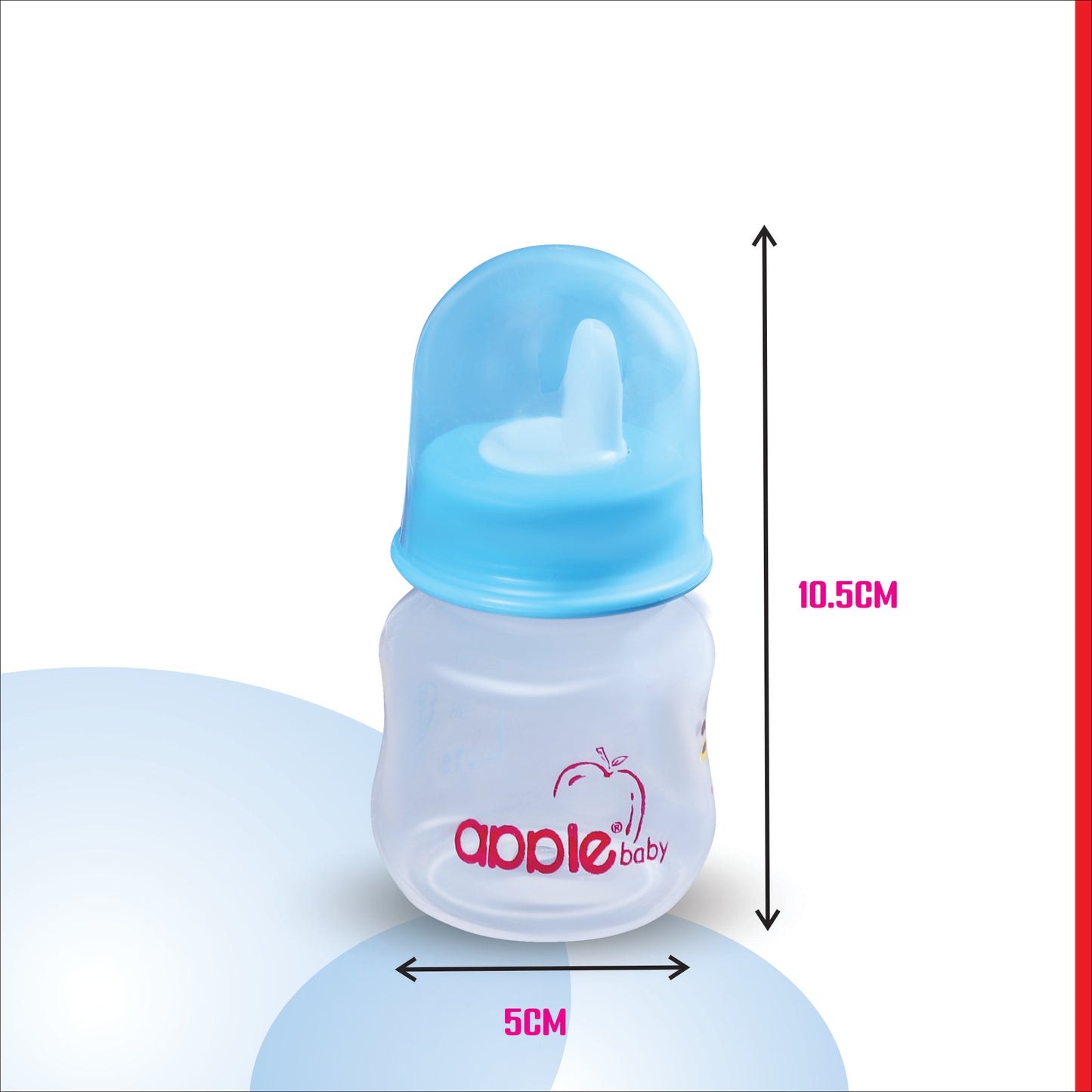 01A66_APPLE BABY BOOTS PLASTIC BOTTLE W SPOUT 2oz / 60 ML