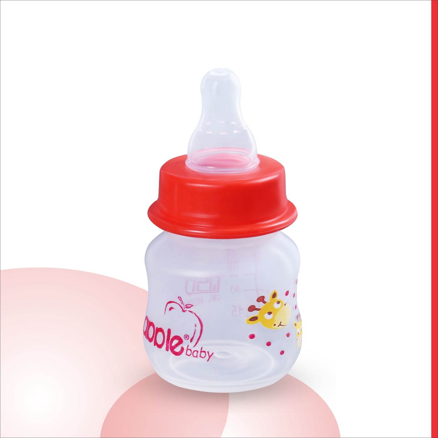 01A66_APPLE BABY BOOTS PLASTIC BOTTLE W SPOUT 2oz / 60 ML