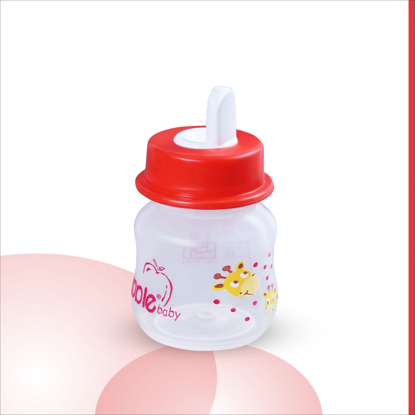 01A66_APPLE BABY BOOTS PLASTIC BOTTLE W SPOUT 2oz / 60 ML