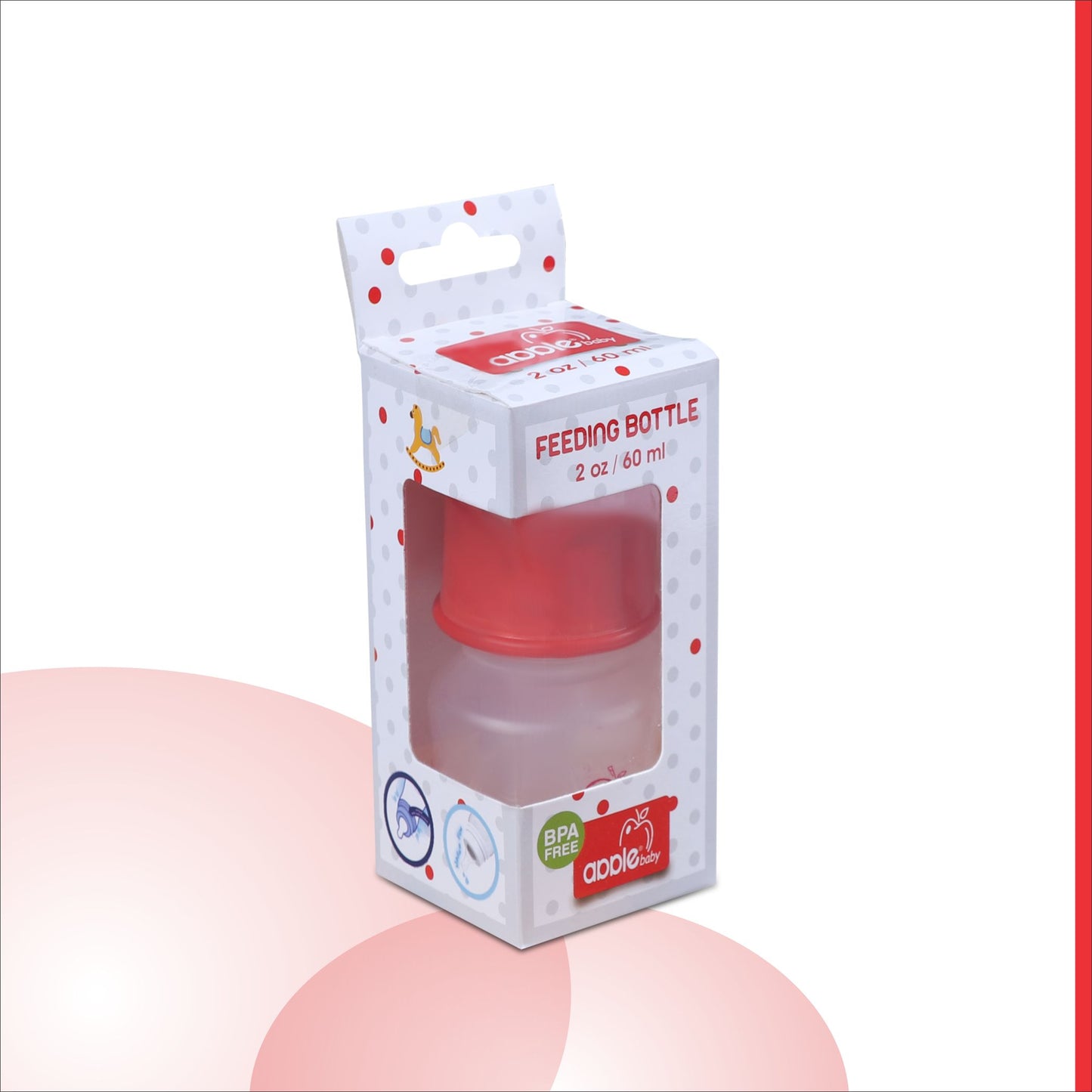 01A66_APPLE BABY BOOTS PLASTIC BOTTLE W SPOUT 2oz / 60 ML