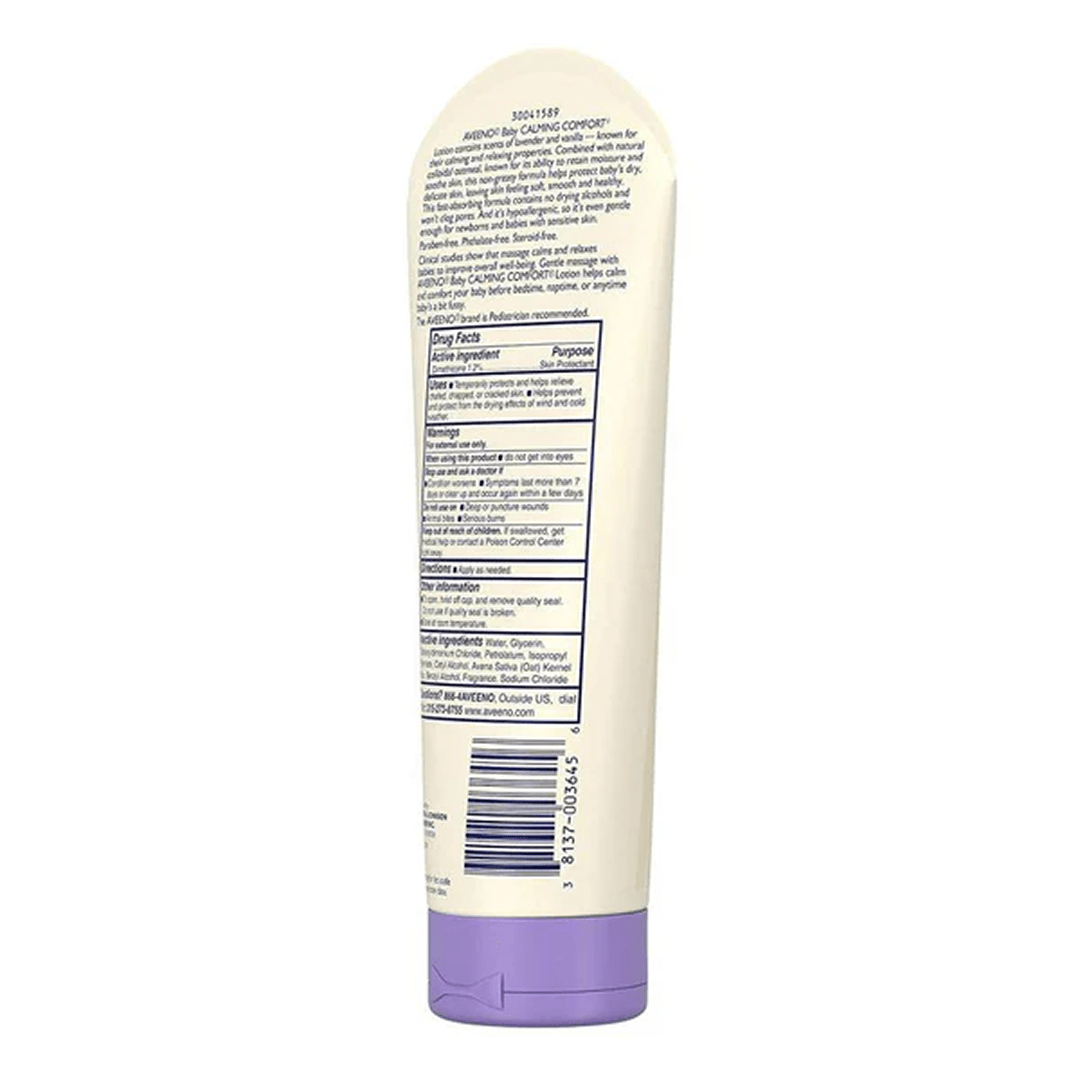 Aveeno Baby Calming Comfort Bedtime Lotion | Gentle Lavender & Prebiotic Oatmeal Baby Lotions for babies - 227g - Bouncing Baby