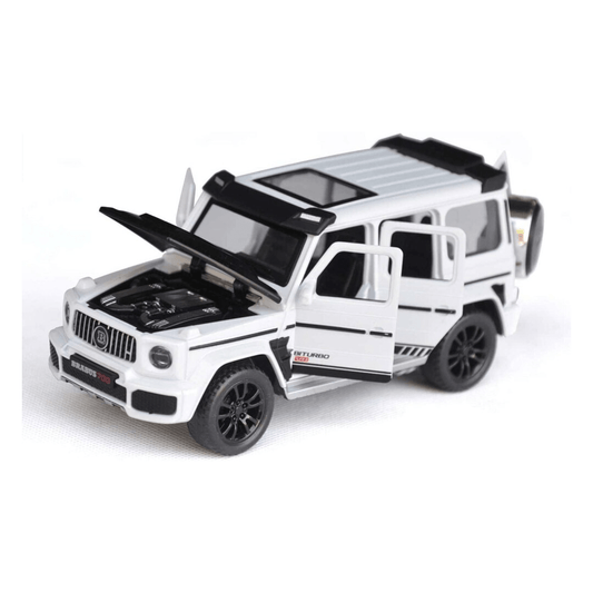 Double Horses Alloy Die - Cast Car | 1:32 Scale G - Wagon Style | Pull Back Action | White Die - Cast Toys for babies - Bouncing Baby