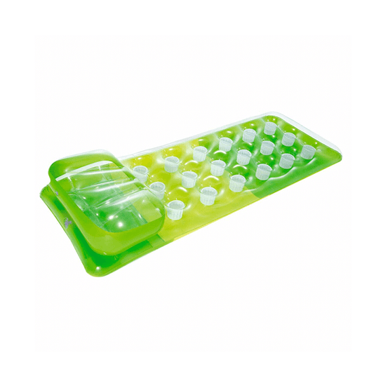 Intex 18 - Pocket Inflatable Pool Lounge Float | Green Floating Mattress with Built - in Pillow | 1.88m x 71cm Pool Floats for babies - Bouncing Baby