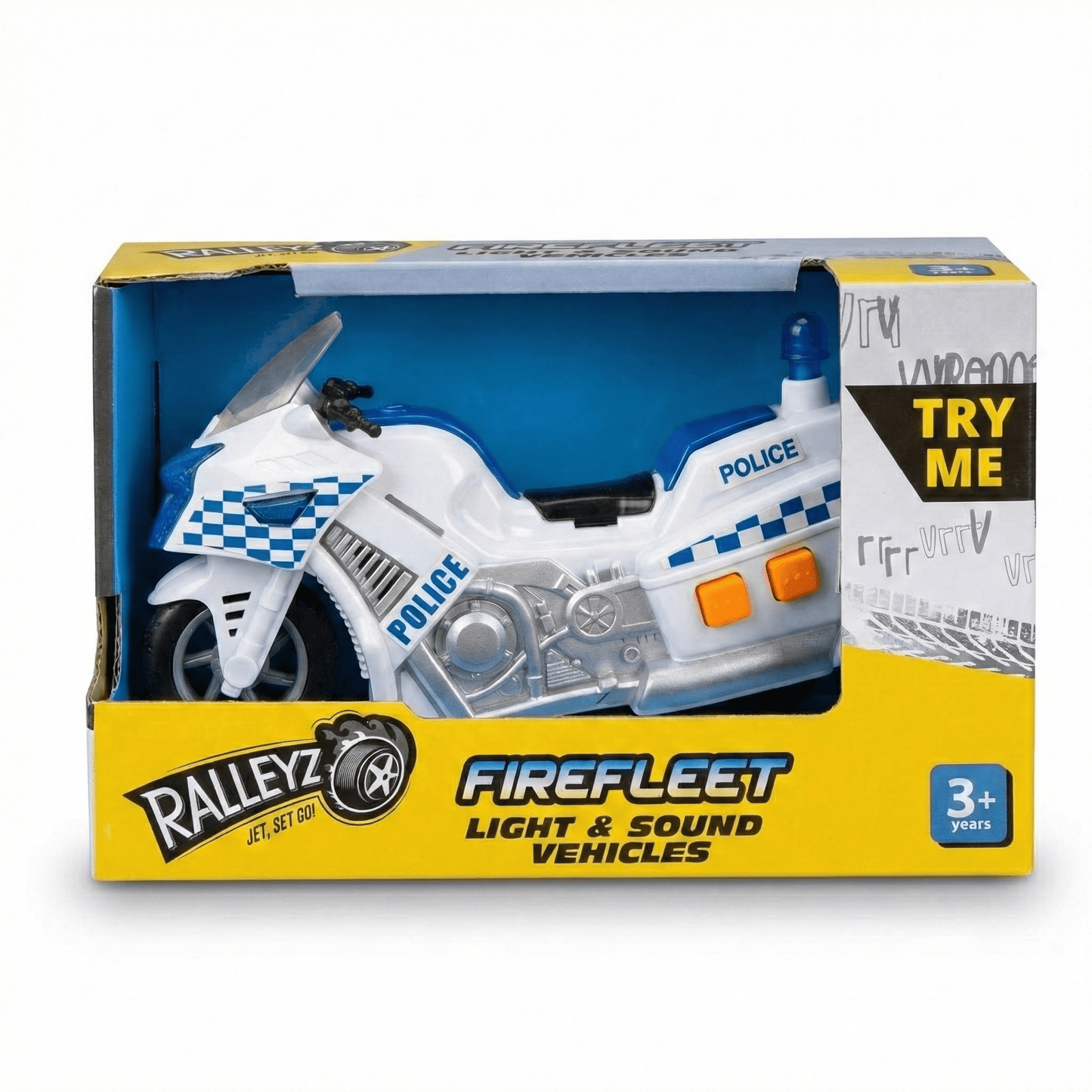 Ralleyz Firefleet Police Motorcycle Toy | Light & Sound Effects | Siren & Flashing Lights | Ages 3+ Kids Toys for babies - Bouncing Baby