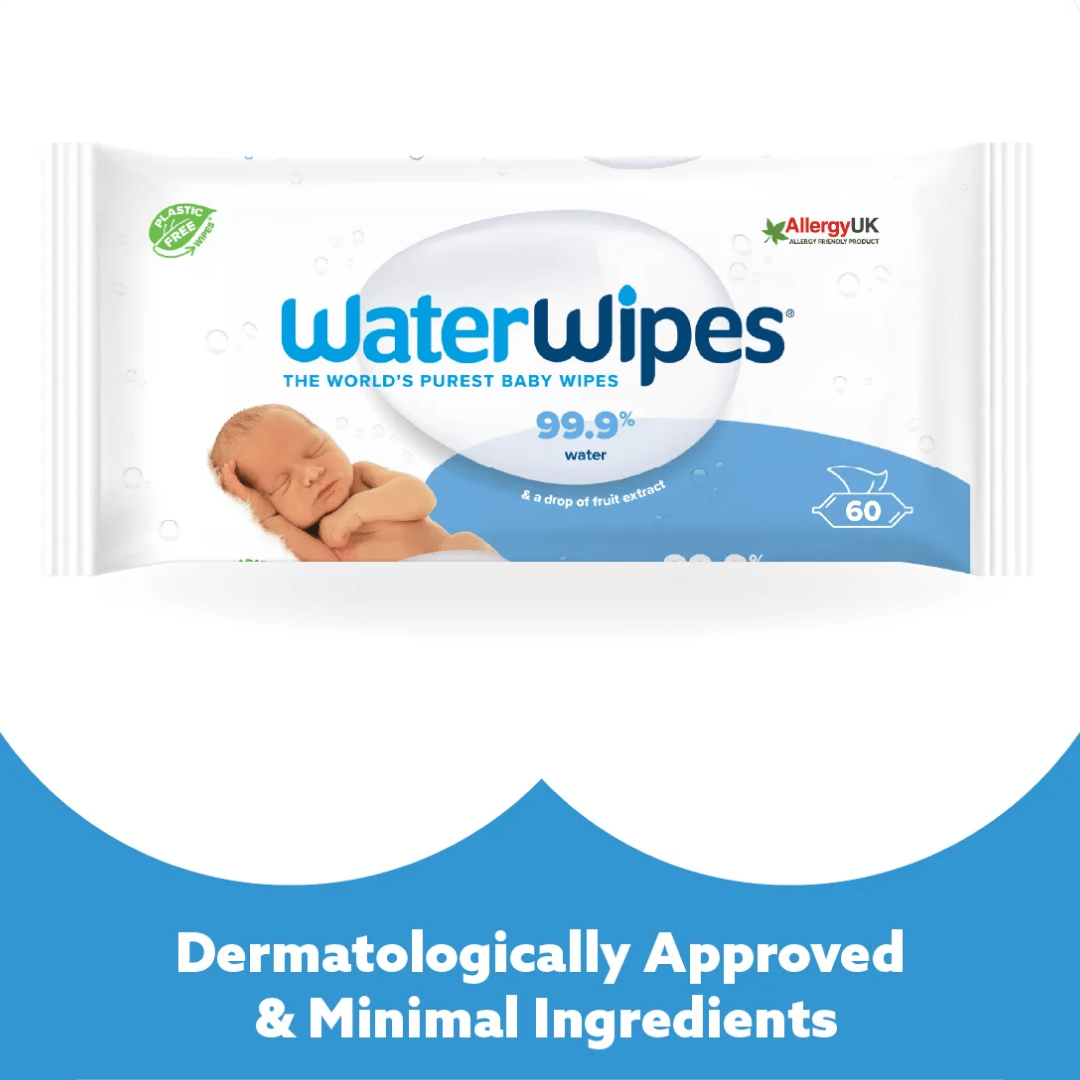 WaterWipes Original Baby Wipes | 99.9% Water | For Sensitive Newborn Skin | 60 Wipes Baby Wipes for babies - Bouncing Baby