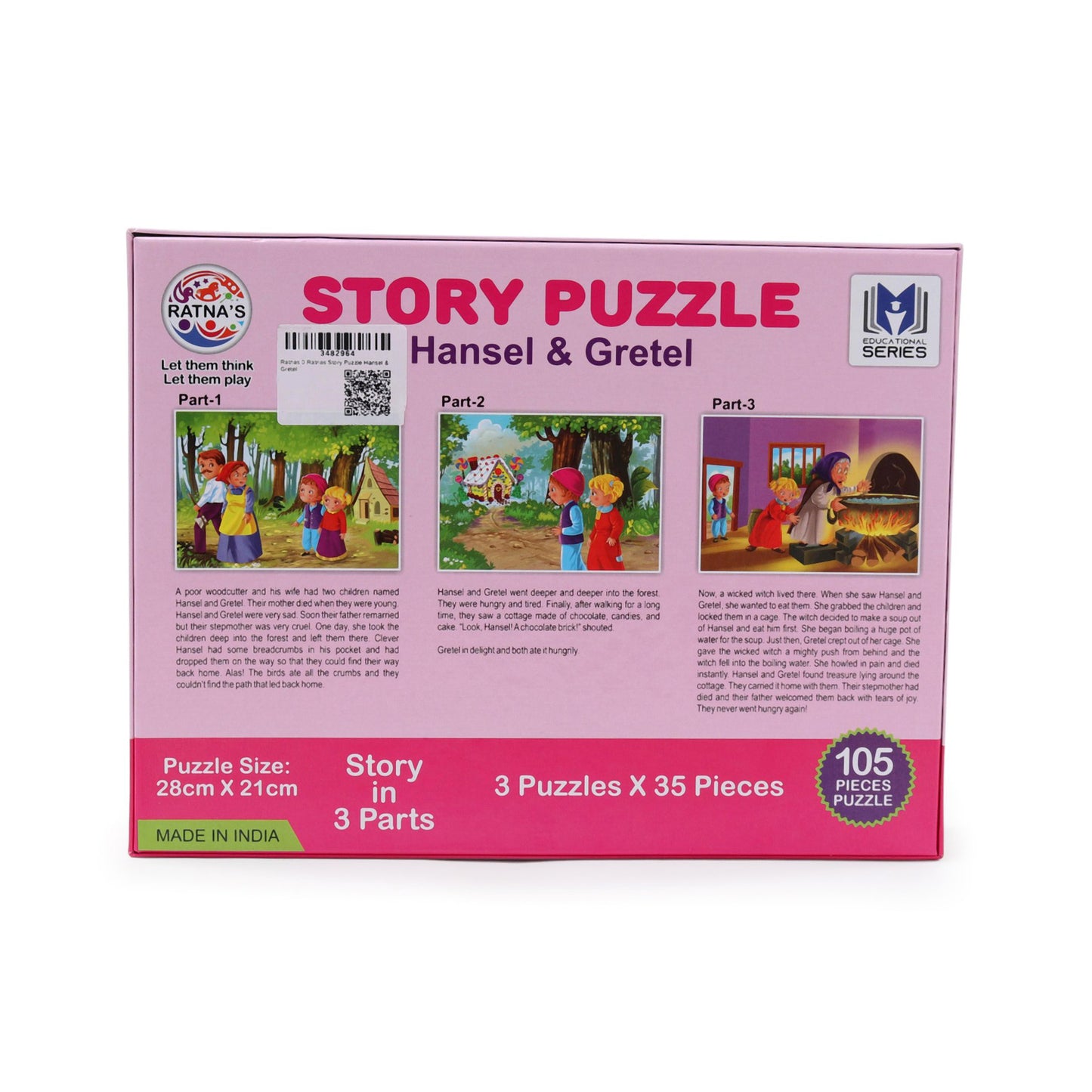 Ratnas Story in 3 Parts Jigsaw Puzzle Hansel & Gretel Multicolor - 105 Pieces