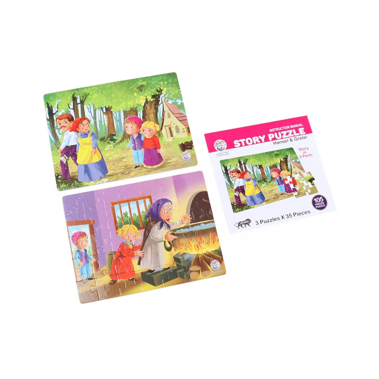 Ratnas Story in 3 Parts Jigsaw Puzzle Hansel & Gretel Multicolor - 105 Pieces