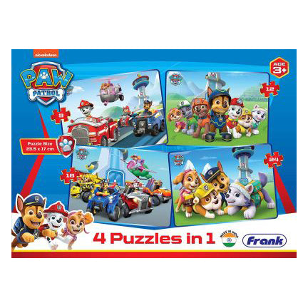 Frank Paw Patrol - 4 Puzzles in 1 for 3 Years and Above