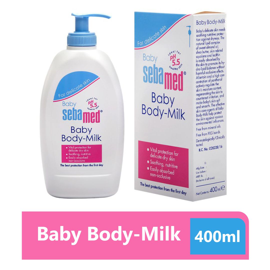 Sebamed Baby Body Milk - 400 ml 0 Months+, pH 5.5, ideal for healthy skin, vital protection for delicate dry skin