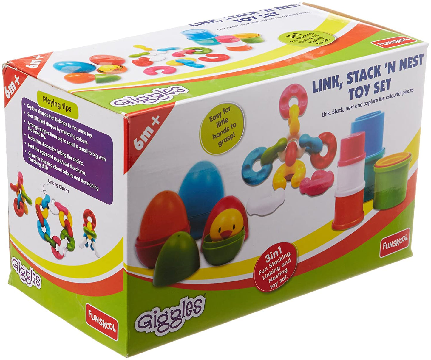 Funskool Link, Stack and Nest Toy Set,Multicolor