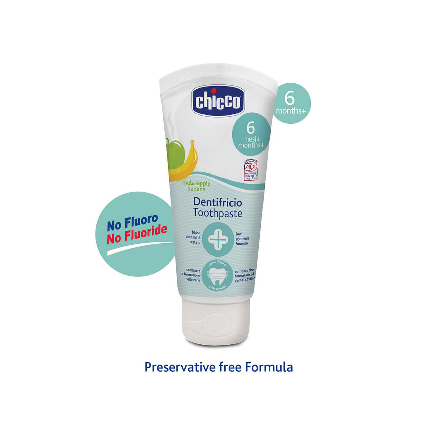 Chicco Dentifricio Toothpaste Apple and Banana Flavour 6M+