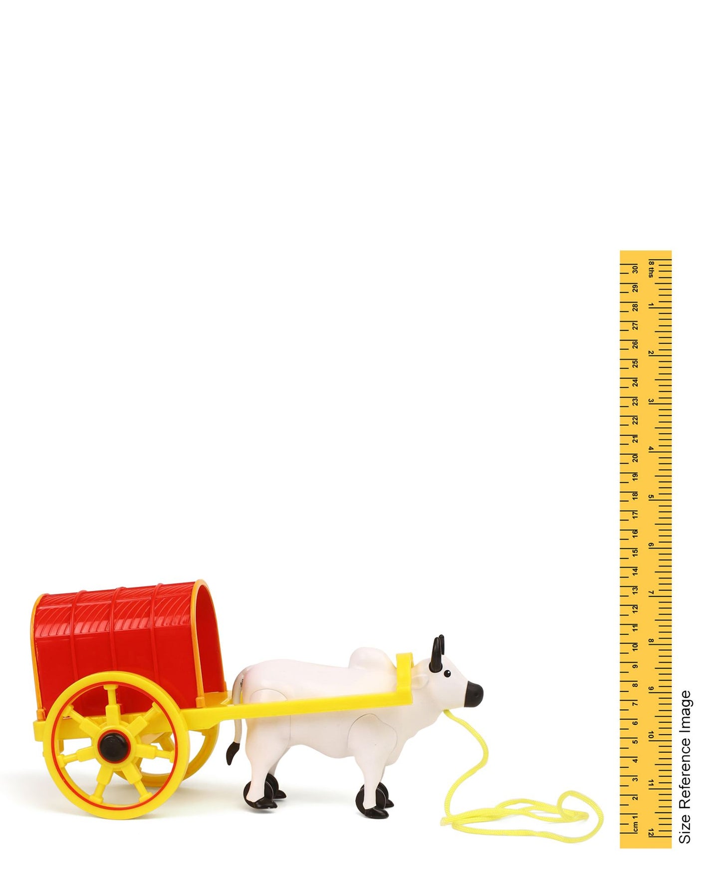 Giggles Pull Along Bullock Cart Toy - White Red