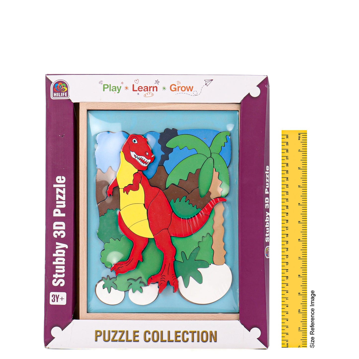HILIFE Stubby 3D Dinosaur Board Puzzle Multicolor - 48 Pieces