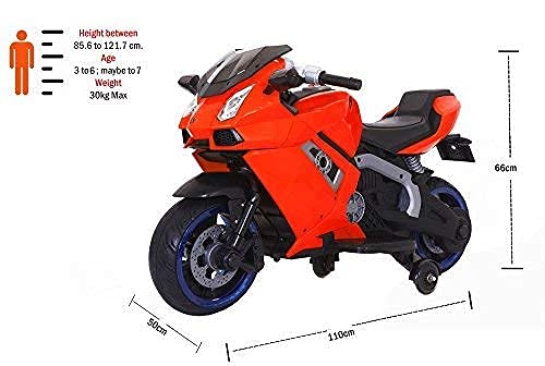 Sports Ride on Battery Bike for Kids, 1 to 6 Years, Red