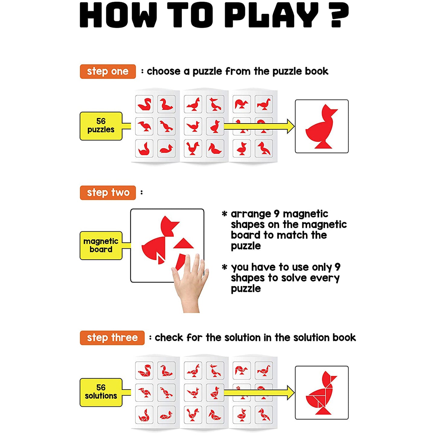 BRAIN BOOSTER USE 11 MAGNETIC SHAPE TO SOLVE 56 PUZZLES