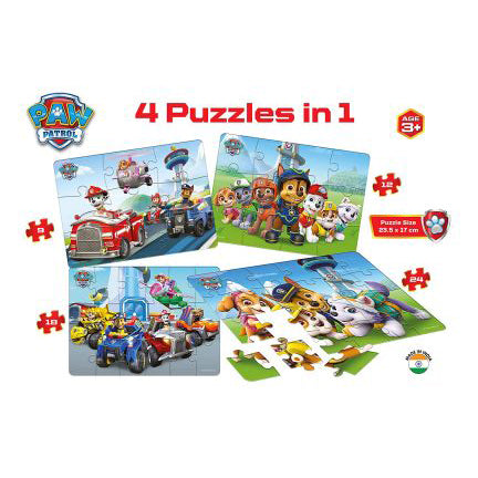 Frank Paw Patrol - 4 Puzzles in 1 for 3 Years and Above