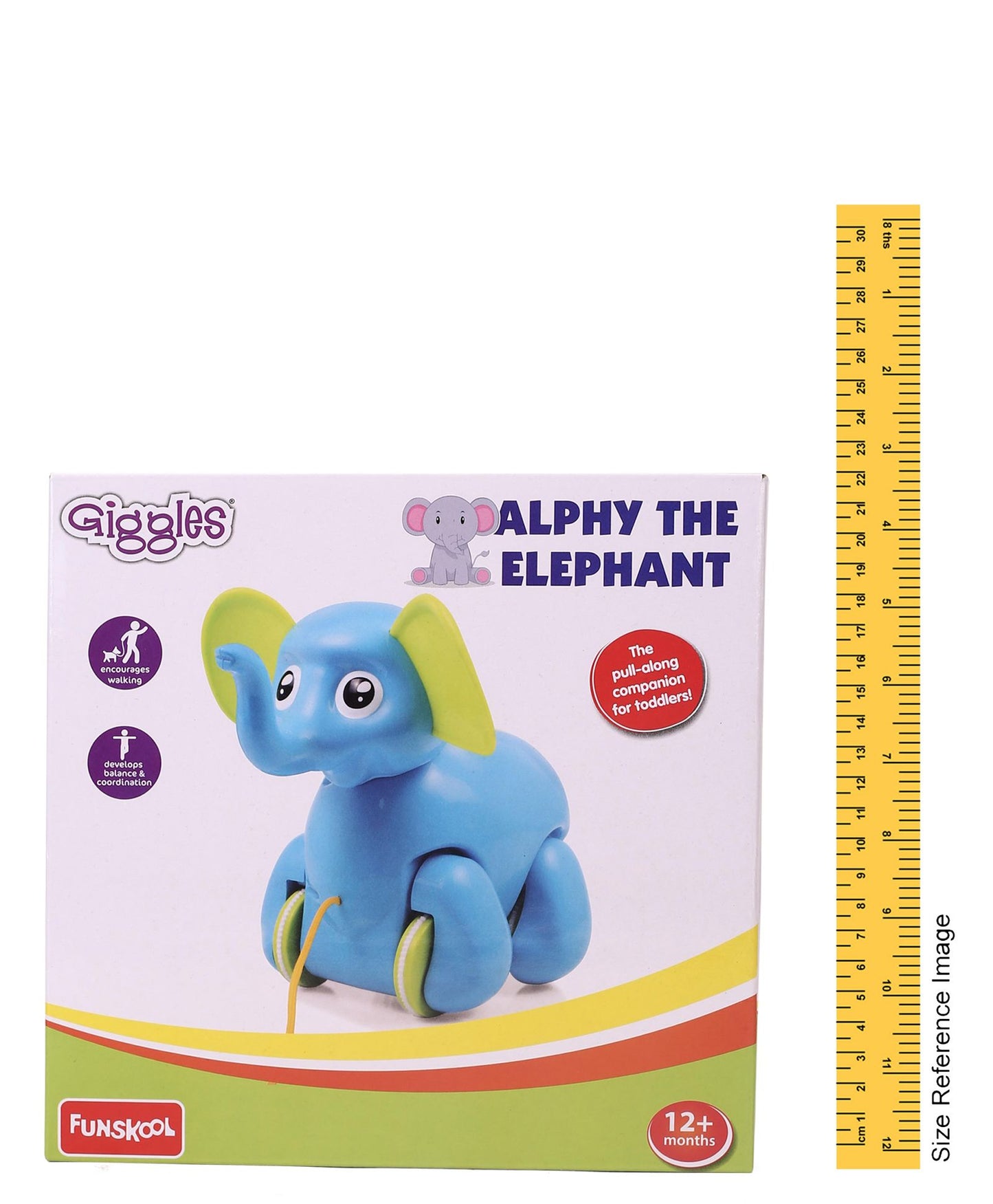 Giggles Alphy The Elephant Pull Along Toy - Blue
