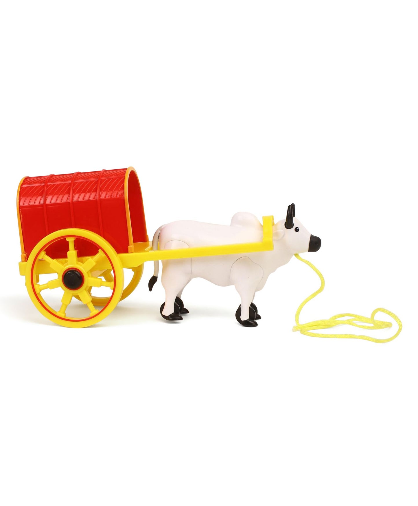 Giggles Pull Along Bullock Cart Toy - White Red