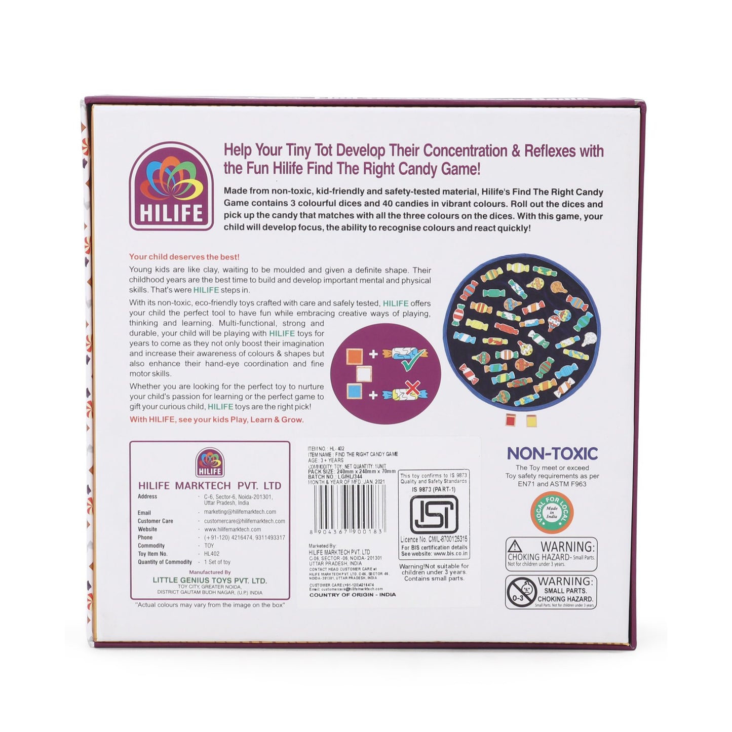 Hilife Find the Right Candy Game - Multicolor