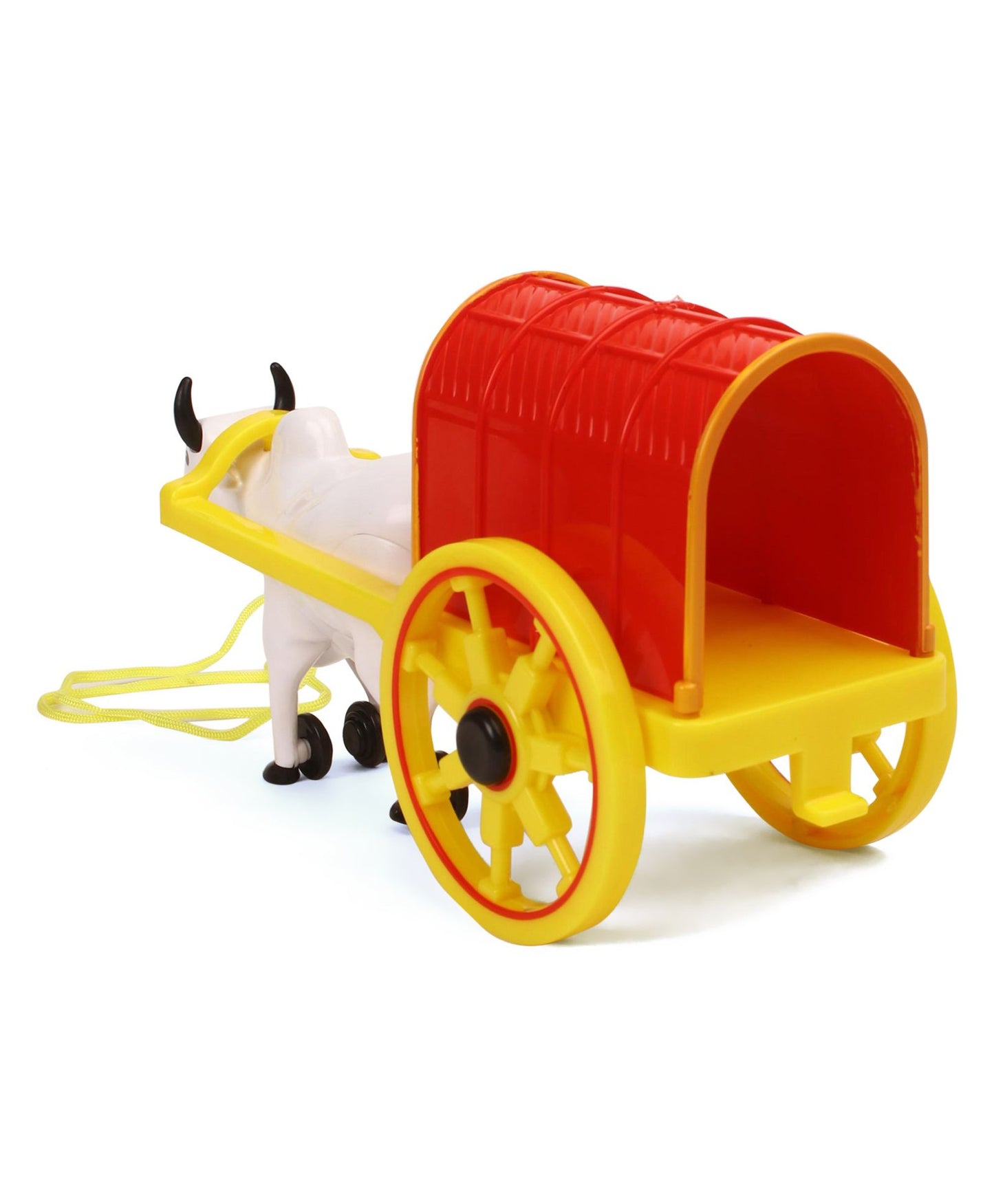 Giggles Pull Along Bullock Cart Toy - White Red