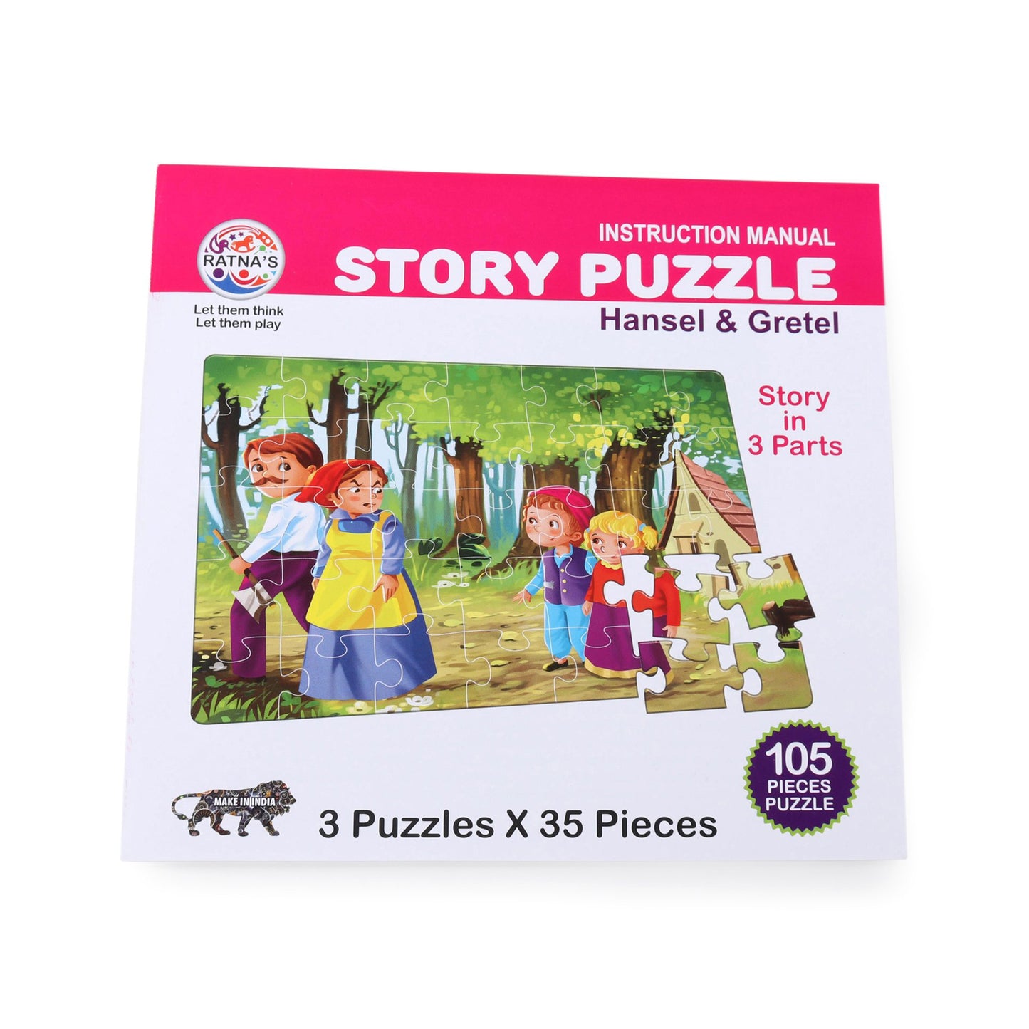 Ratnas Story in 3 Parts Jigsaw Puzzle Hansel & Gretel Multicolor - 105 Pieces