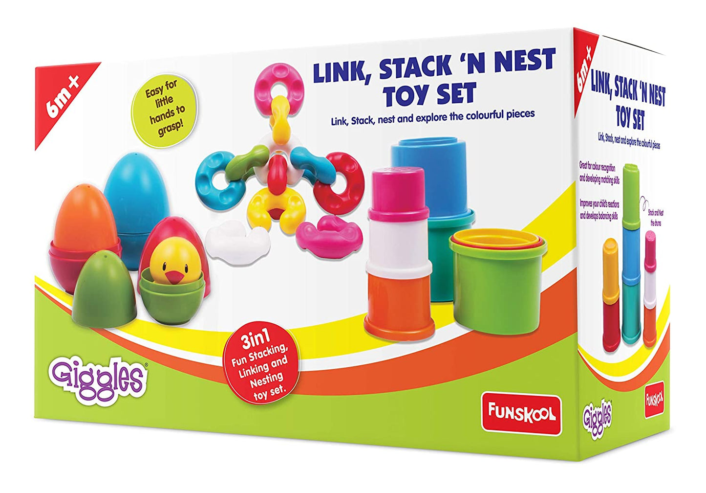 Funskool Link, Stack and Nest Toy Set,Multicolor