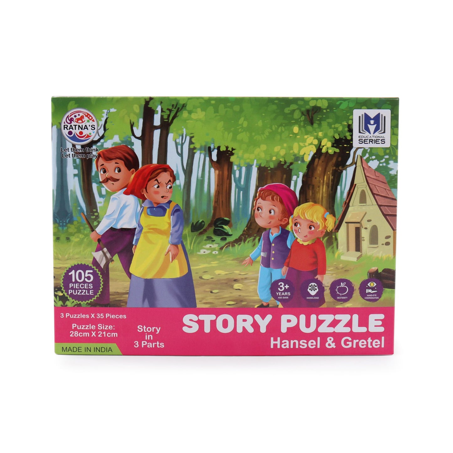 Ratnas Story in 3 Parts Jigsaw Puzzle Hansel & Gretel Multicolor - 105 Pieces