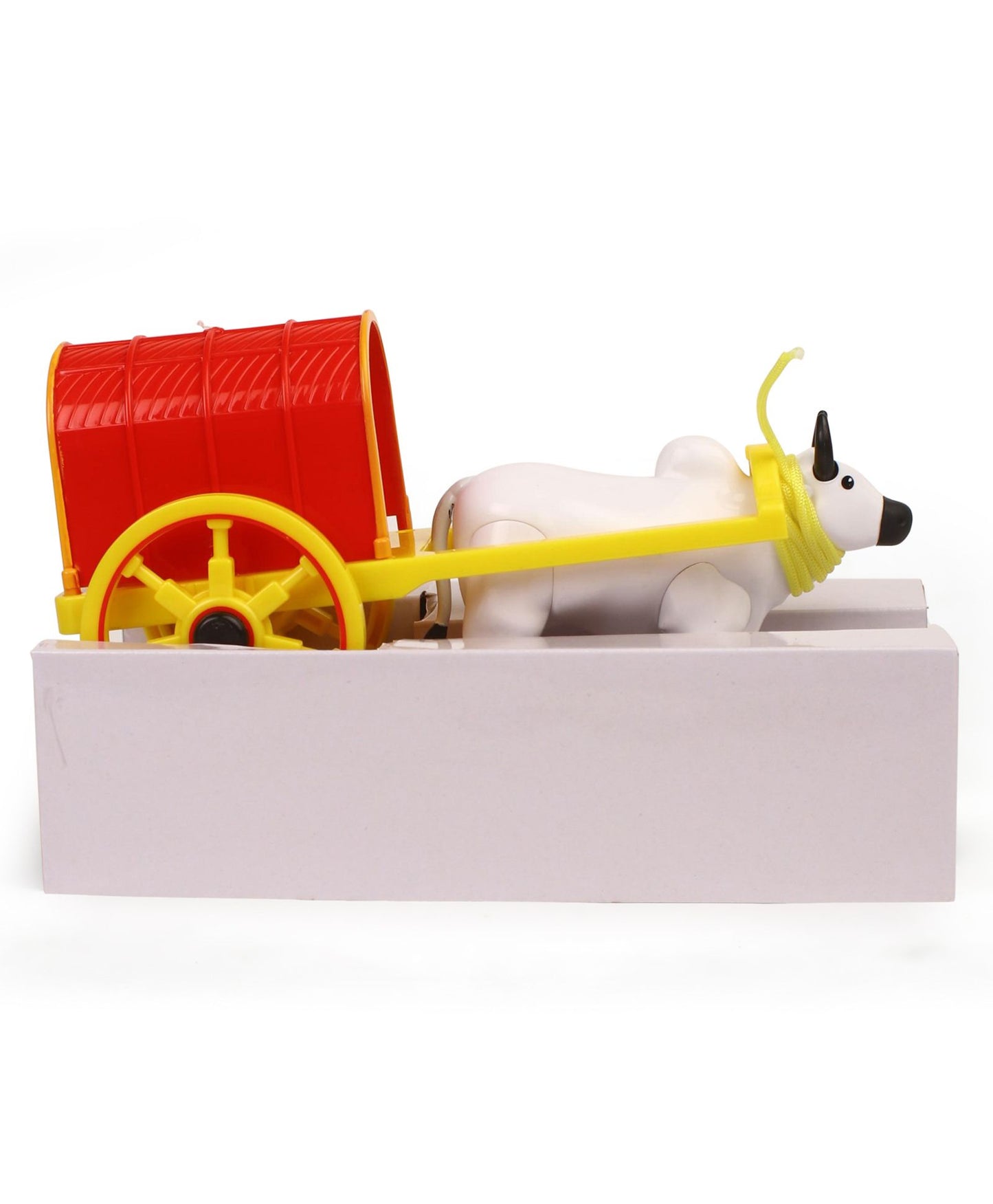Giggles Pull Along Bullock Cart Toy - White Red