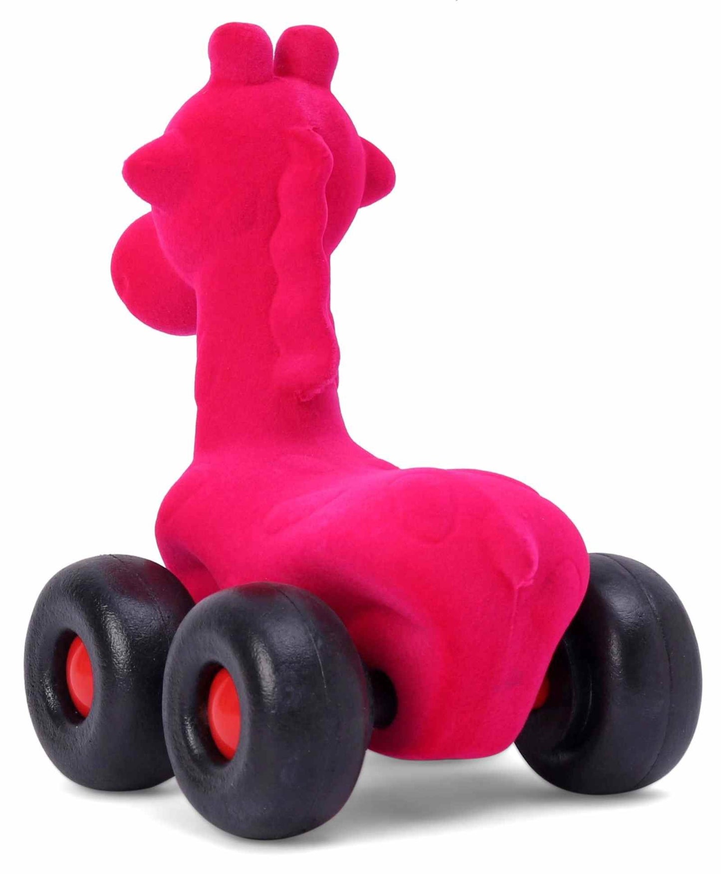 Rubbabu Pull Along Giraffe Toy - Dark Pink