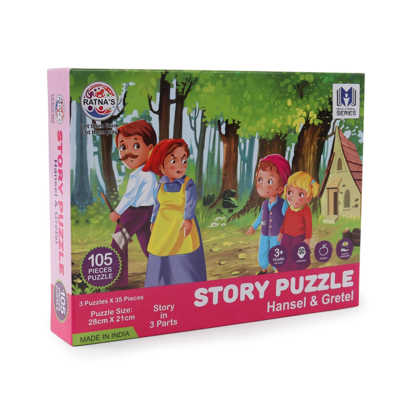 Ratnas Story in 3 Parts Jigsaw Puzzle Hansel & Gretel Multicolor - 105 Pieces