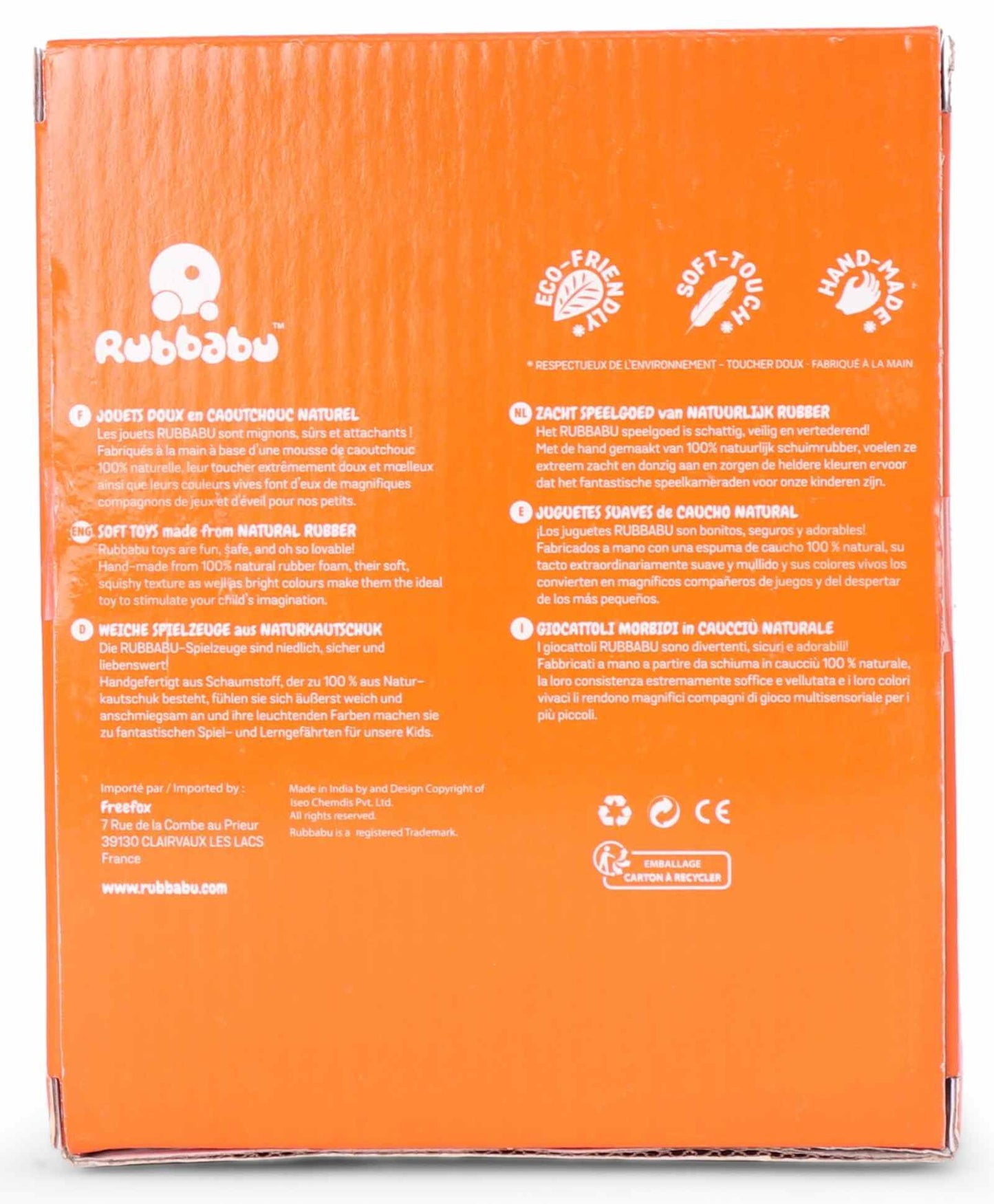 Rubbabu Pull Along Monkey Toy - Orange