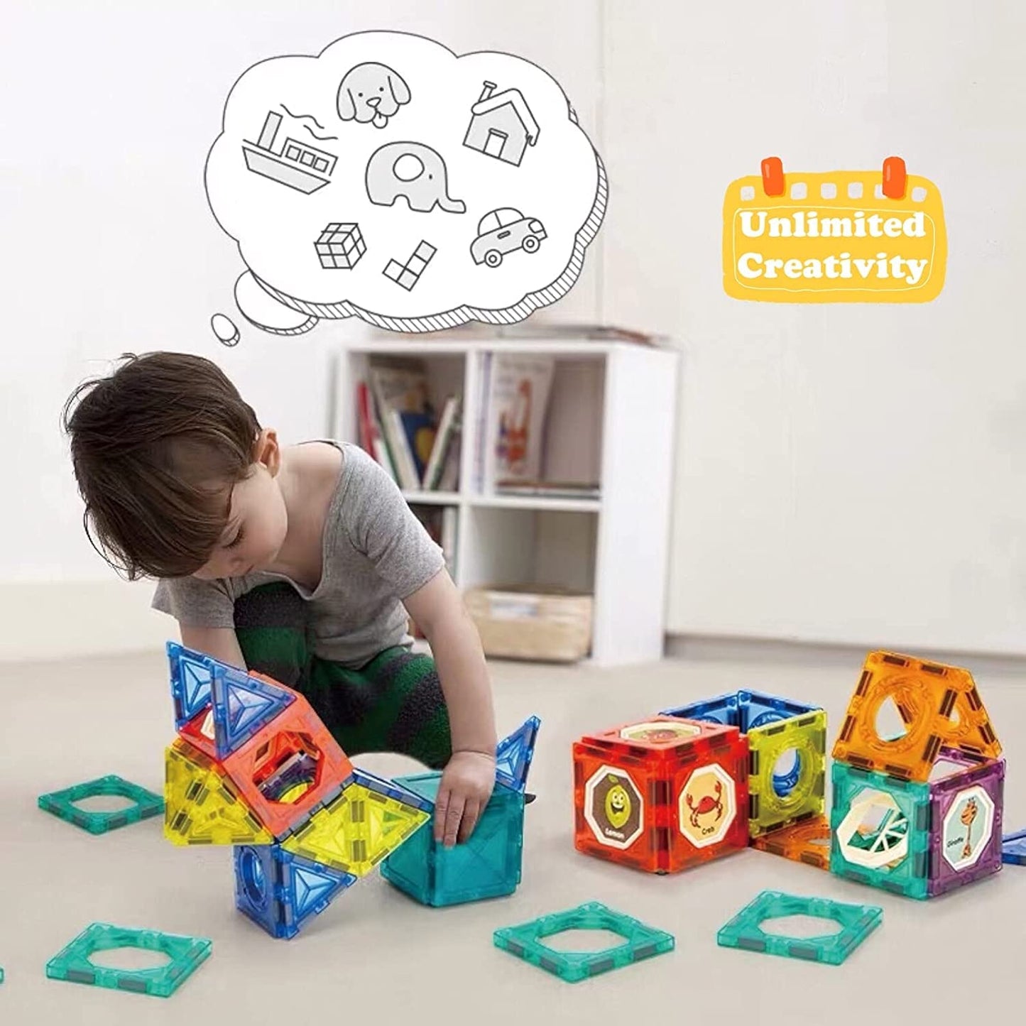 Light Magnetic Tiles- Building Blocks