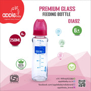 01A92_APPLE BABY PREMIUM GLASS  FEEDING BOTTLE 8oz / 250 ML