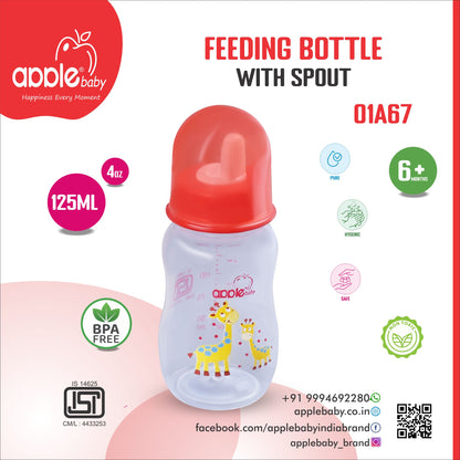 01A67_APPLE BABY BOOTS PLASTIC BOTTLE W SPOUT  4OZ\125ML