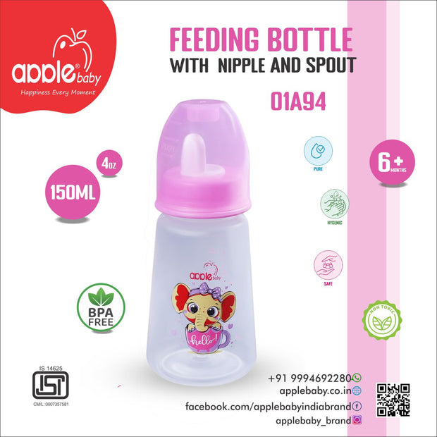 01A94_APPLE BABY FEEDING BOTTLE  4oz / 150 ML