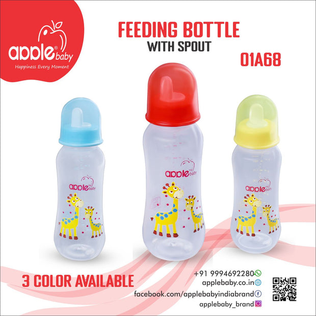 01A68_APPLE BABY BOOTS PLASTIC BOTTLE W SPOUT 8oz\ 250ML