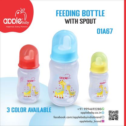 01A67_APPLE BABY BOOTS PLASTIC BOTTLE W SPOUT  4OZ\125ML