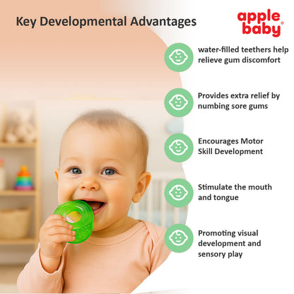 3Pcs Water Filled Teether for Infants | BPA Free, Safe & Soft Teething Toy for Babies 4+ Months (Multicolor) - Pack of 3