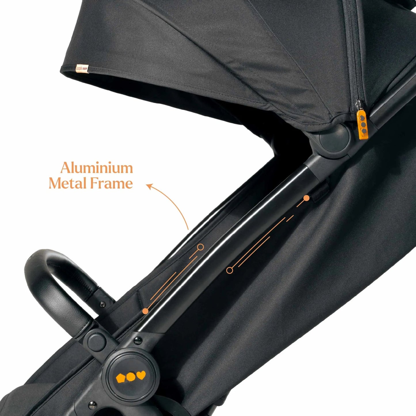 Loopie Hop Premium Baby Stroller | Travel-Friendly Compact Fold | Ages 0-4 Years | Black Charcoal