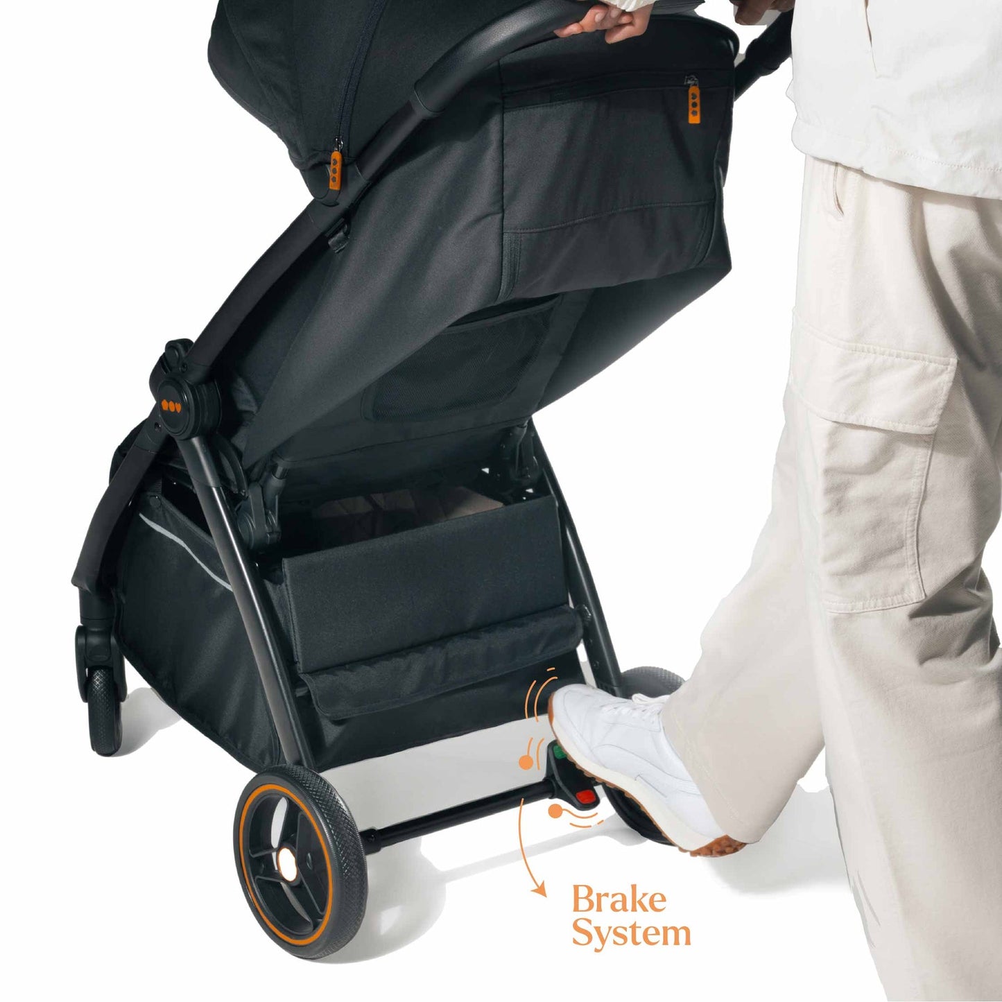 Loopie Hop Premium Baby Stroller | Travel-Friendly Compact Fold | Ages 0-4 Years | Black Charcoal