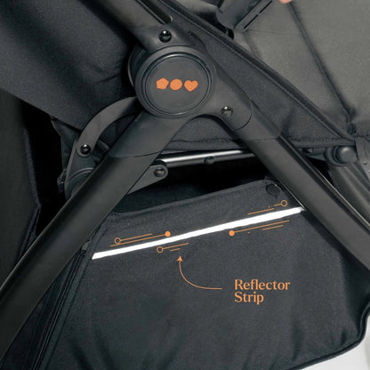 Loopie Hop Premium Baby Stroller | Travel-Friendly Compact Fold | Ages 0-4 Years | Black Charcoal