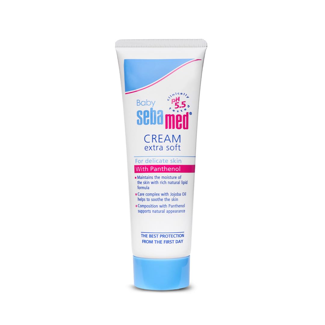 Sebamed Baby Cream Extra Soft | pH 5.5 with Panthenol & Jojoba Oil | 200ml