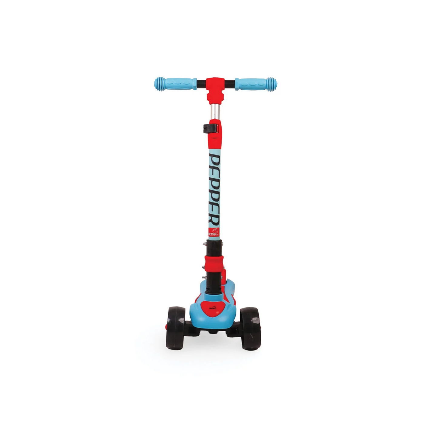 Apple Baby Pepper Magic Wheels Scooter | 3-Wheel Kick Scooter for Kids | Adjustable Height & Rear Brake | Ages 3-8