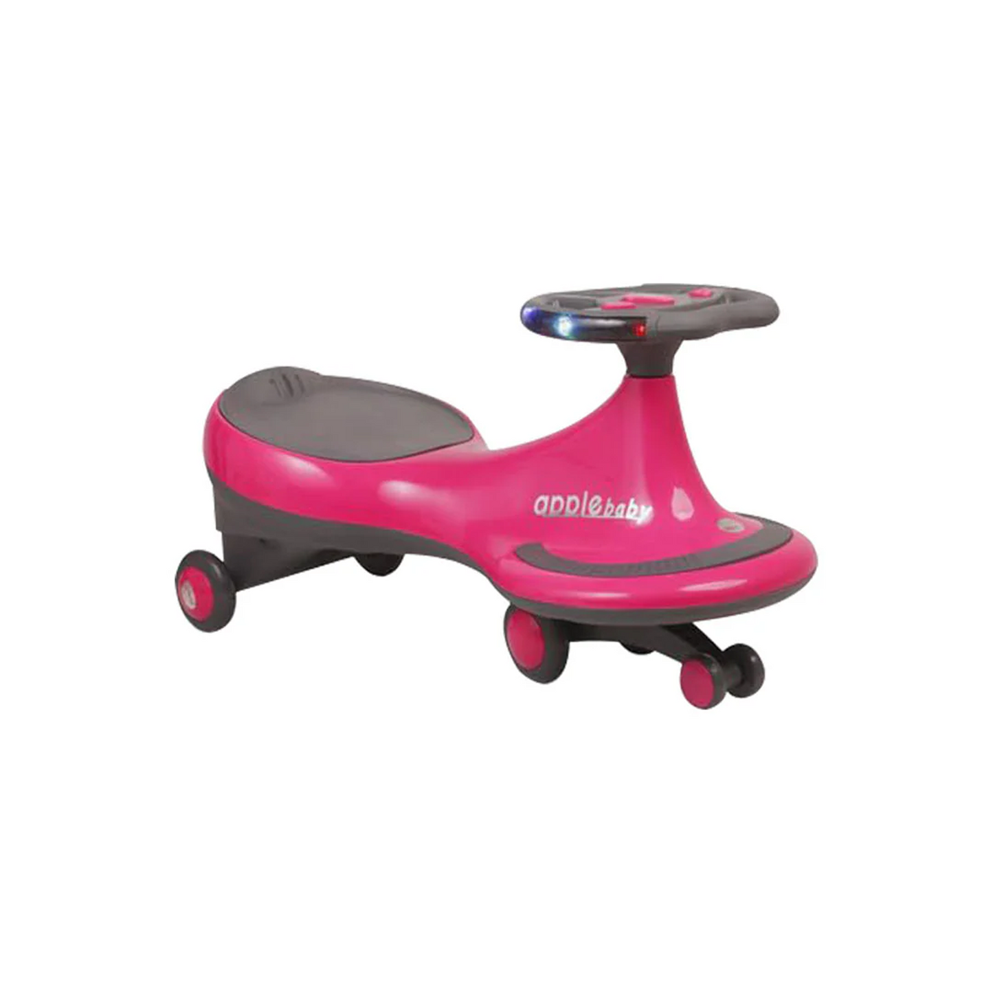Apple Baby Magic Twist Car | Swing Wiggle Ride-On | LED Light & Music Steering Wheel | Silent Wheels