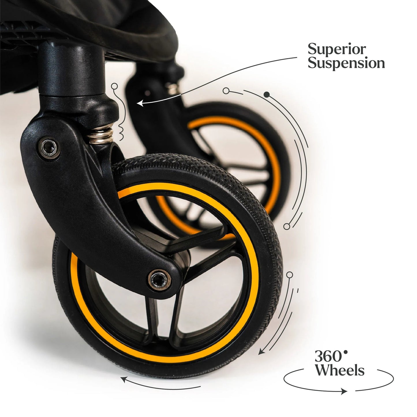 Loopie Hop Premium Baby Stroller | Travel-Friendly Compact Fold | Ages 0-4 Years | Black Charcoal