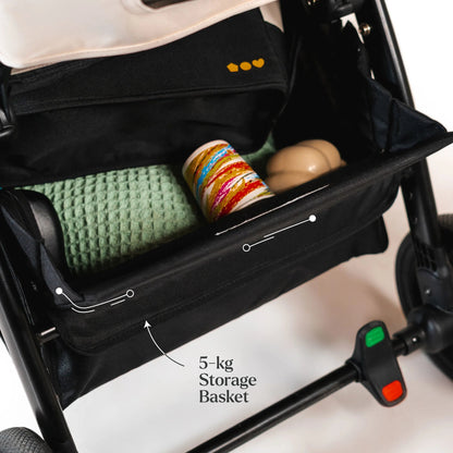 Loopie Hop Premium Baby Stroller | Travel-Friendly Compact Fold | Ages 0-4 Years | Black Charcoal