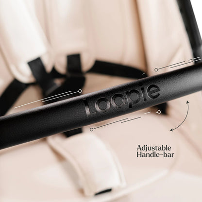 Loopie Hop Premium Baby Stroller | Travel-Friendly Compact Fold | Ages 0-4 Years | Black Charcoal